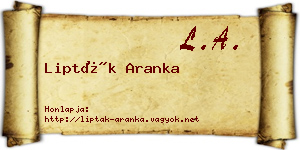 Lipták Aranka névjegykártya